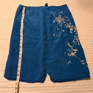 Boston Proper Bright Blue Silk Skirt